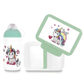 Set Gesunde Flasche 0,5 l und Gesunder Snack - Magisches Einhorn